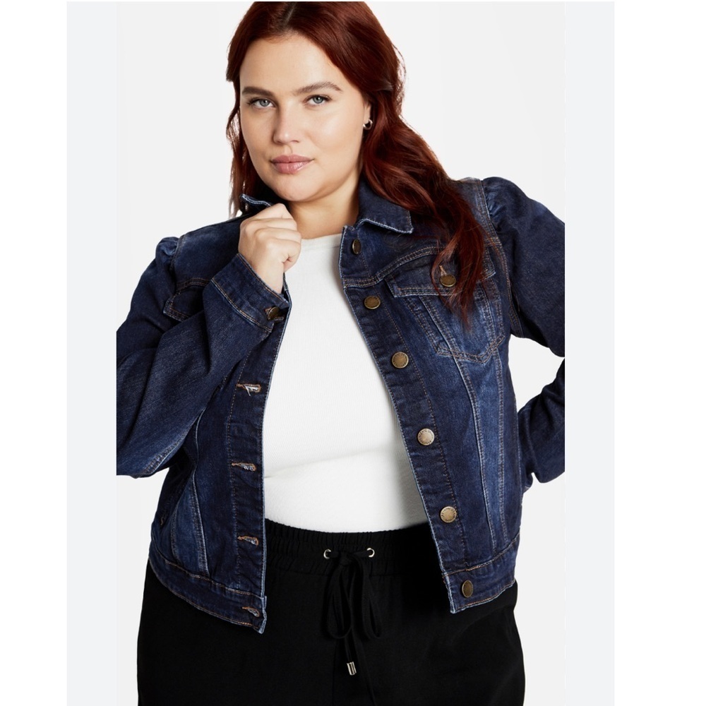 City Chic Womens XXL Kira Denim Trucker Jacket